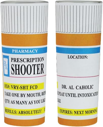 Rockin Gear Shot Glass Shooter Botella de píldoras graduadas novedosas y divertidas chupitos de 4 onzas Gran fiesta de soltero divertidos vasos de
