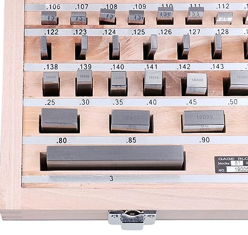 Image of Accusize Steel Gage Block Set, Grade AS-2, 81 Pc, P900-S583 | ASME B89.1.9-2002, Hardened Steel, Corrosion-Resistant, with Certificate of Inspection