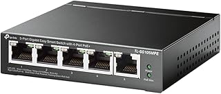 TP-Link Easy Smart Managed 5 Port Gigabit PoE Switch (TL-SG105MPE) - 4 PoE+ Ports @120W, 1 Uplink Gigabit Port, QoS, Vlan, IGMP & LAG, Fanless, PoE Auto Recovery, Limited Lifetime Protection