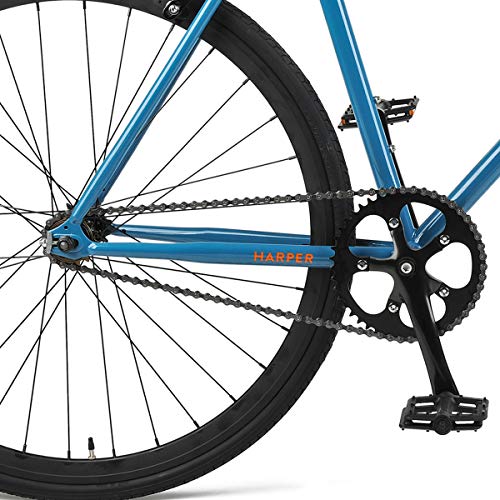 Retrospec Harper Single-Speed Fixed Gear Urban Commuter Bike, 60cm, xl, Atlantic Blue - Thumbnail 6