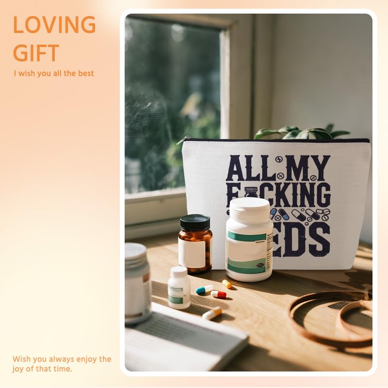 Xiyantiji Funny Travel Medicine Bag for Women Nurse Practitioner Gift Drug Storage Cosmetic Bags Medical Medicine Gifts for Self Care Family Friends Meds Toiletry Pouch with Zipper4