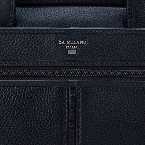 Image of Da Milano Leather Black Laptop Bag for Men & Women | Laptop Messenger Bag | Ideal for Office Purpose (6196M)