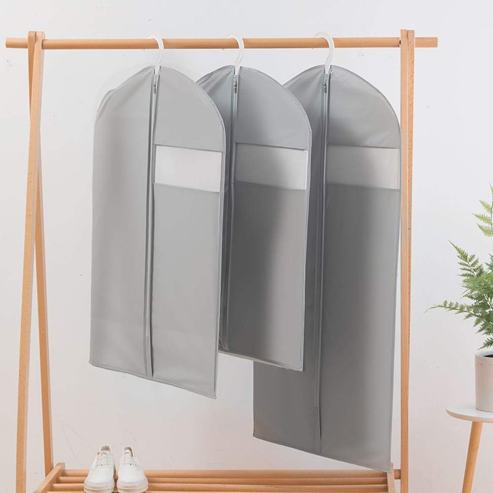 Kleiderhüllen Kleid Mantel Anzug Schutz Aufbewahrungstasche mit Reißverschluss Home Organizer Schrank Hängende Kleidung Abdeckung Staubschutz Transparent_60 x 90 cm Clothes Cover Küche, Haushalt & Wohnen