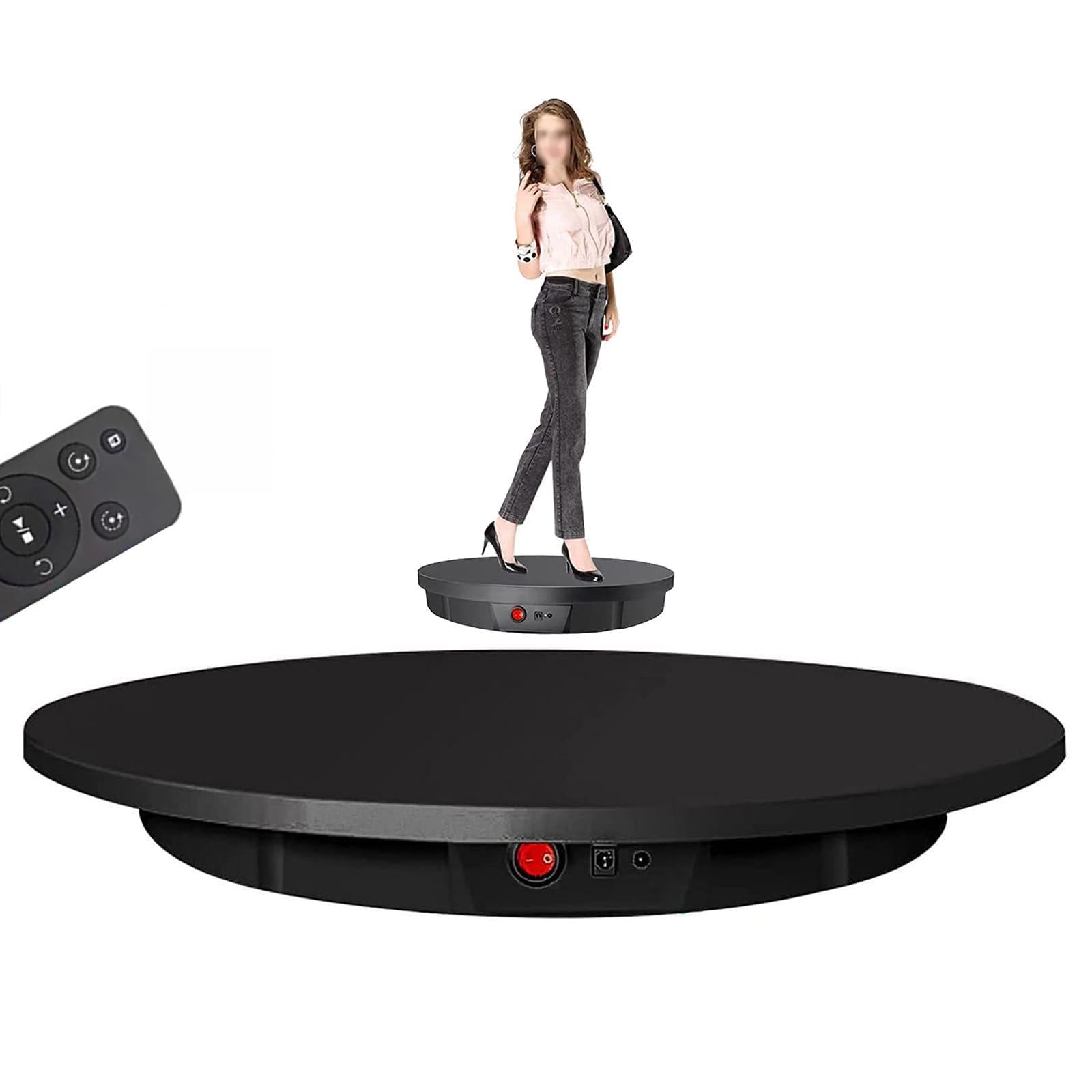 Plateau tournant électrique rotatif 360 degrés 30 cm noir pour photographie et scan 3D