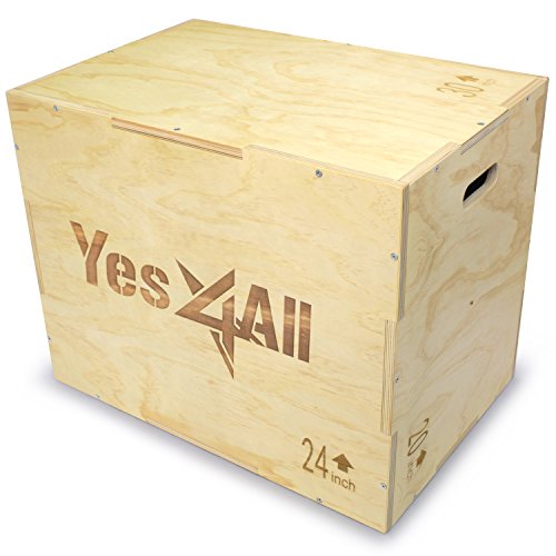 Yes4All Wood Plyo Box/Wooden Plyo Box for Exercise, Crossfit Training, MMA, Plyometric Agility