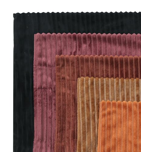 Image of RD TREND Cushion Cover Set of 5, Decorative Sofa Living Room Home Square Cushion Covers 24 Inch x 24 Inch, Aesthetic Corduroy Striped Double Sided (Multicolor-3, Pack of 5)