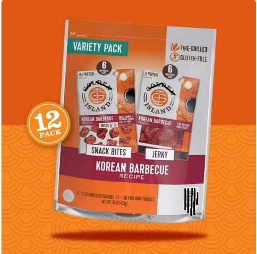 Goldd-een Island Korean Barbecue Pork Jerky and Snack Bites, 1.50 oz., 12 pk.