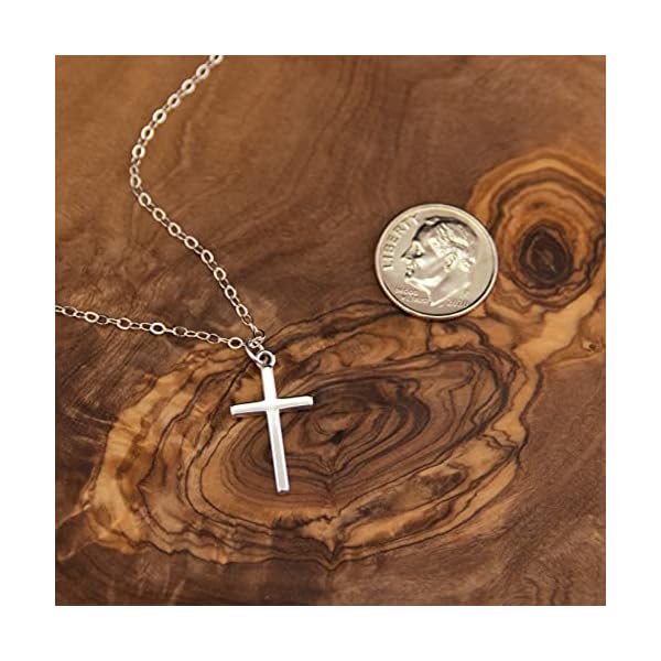 EFYTAL-Small-Cross-Necklace-for-Women-and-Girls-Christian-Gifts-for-Easter-First-Communion-Confirmation-Baptism-Sterling-Silver-Dainty-Tiny-Pendant-Jewelry-Religious-Gift-for-Catholic-Birthday EFYTAL Small Cross Necklace for Women and Girls, Confirmation Gifts for Teenage Girl, First Communion Baptism Gifts for Girl, Sterling Silver Dainty Necklaces, Religious Gift for Catholic Birthday