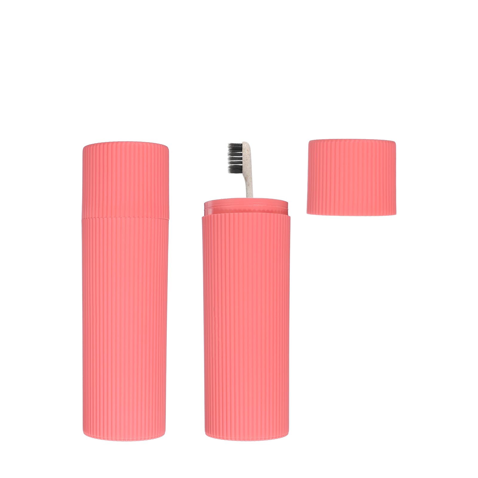 uxcell 2Pcs Travel Toothbrush Case, 7.9x2.4x2.4 Portable Travel Toothbrush Holder with Stripe, Plastic Toothpaste Container for Bathroom, Gym, Business Trip, Camping, Pink-image-25