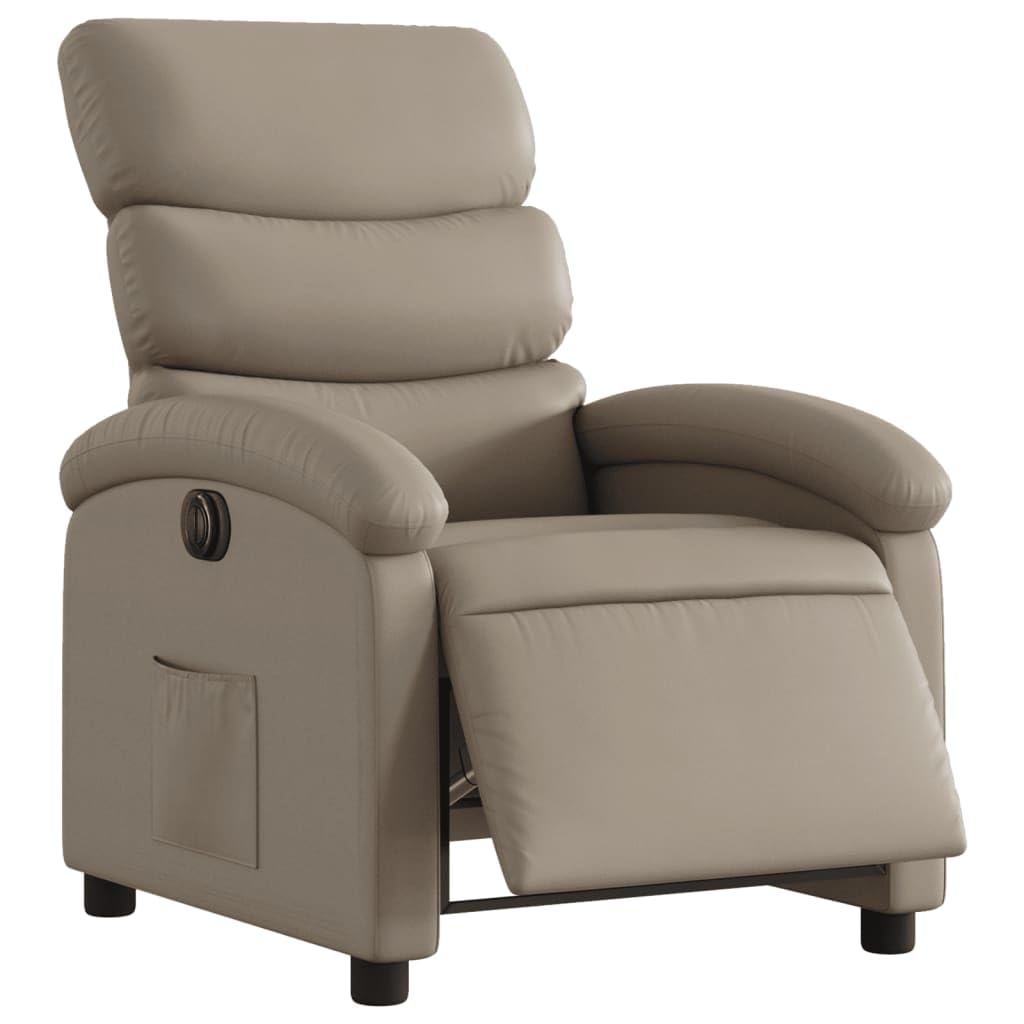 vidaXL Fauteuil Inclinable Électrique, Chaise de Relaxation avec Dossier et Repose-Pied Réglables, Siège de Salon, Moderne, Cappuccino Similicuir