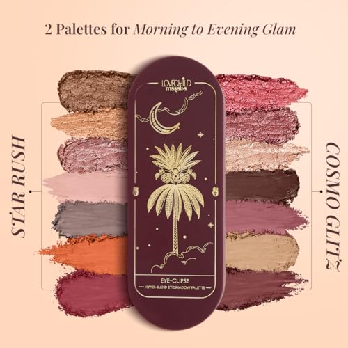 Image of Lovechild Masaba Hyper-Blend Eyeshadow Palette,7-In-1 Matte & Shimmer Colors(Cosmo Glitz),Intense Pigment,Blendable,Infused With Vitamin E & Jojoba Oil,Travel Friendly Eye Makeup,11 G,Multicolour