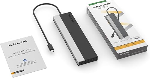 Miniatura 9 de WAVLINK Estación de acoplamiento USB C para monitores duales, adaptador multipuerto USB-C de triple pantalla con HDMI, DisplayPort, VGA, Ethernet,