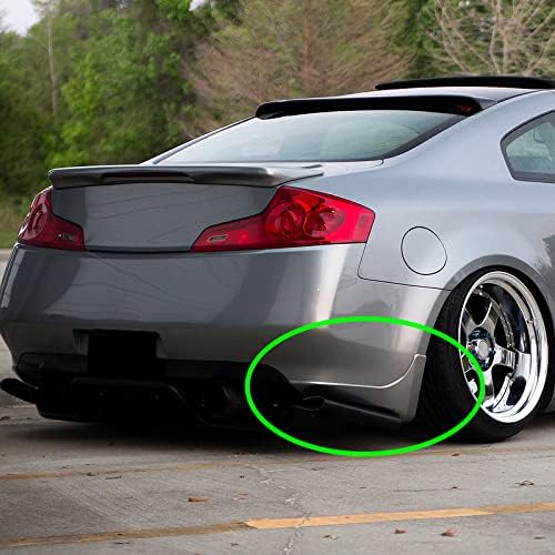 2PCS Rear Bumper Lip Mud Guards fit for compatible with 2003-2006 Infiniti G35, Polyurethane Air-Dam-Chin Spoiler Body Kit Protector (Unpainted Matt Black)
