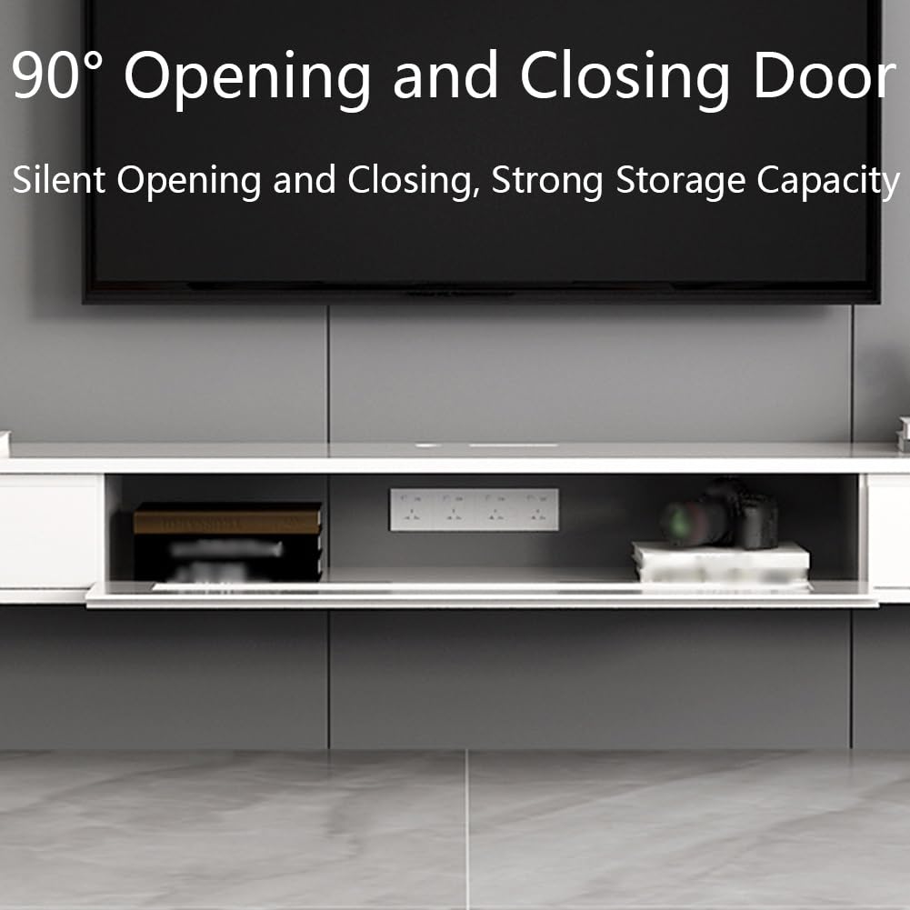 Moderner, wandmontierter TV-Schrank, schwimmendes Entertainment-Center, Media-TV-Konsole, Regal mit Schubladen für Wohnzimmer und Schlafzimmer (Grigio 160 cm)