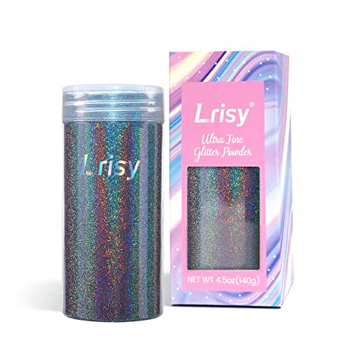 Lrisy Holographic Ultra Thin Grey Extra Fine Glitter Powder 140g