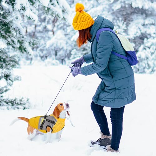 Flow fire Winter Hundemantel Wasserdicht für Mittelgroße Hunde, Hundejacke mit Bauchschutz, Hunde Wintermantel Reflektierend M(S)