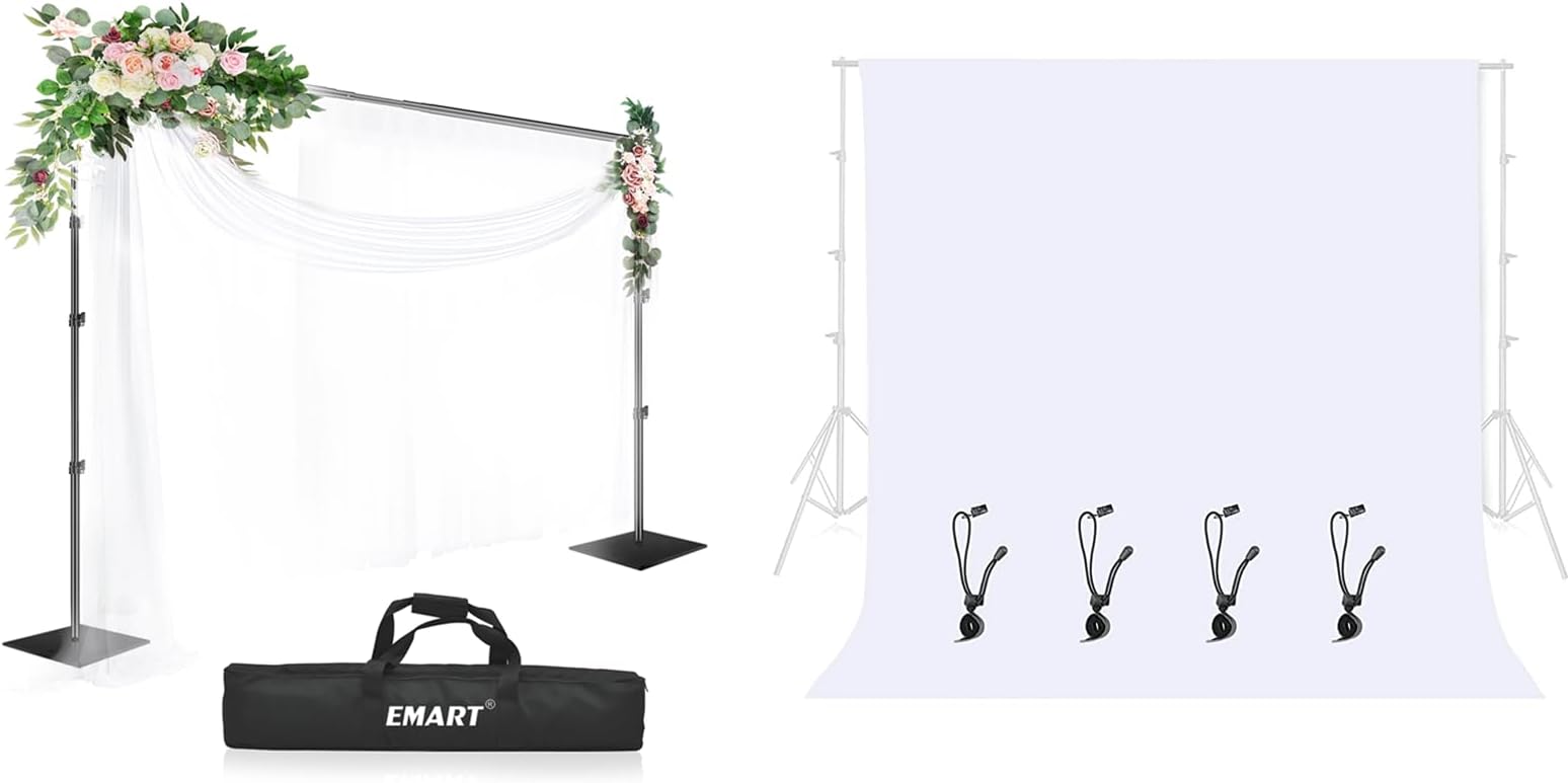 Emart Backdrop Stand 8.5x10ft with Heavy Duty Flat Base