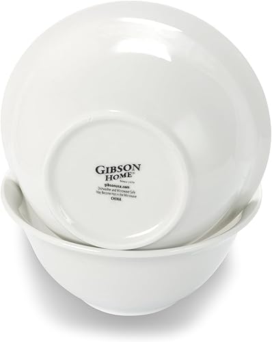 Miniatura 2 de Gibson Home Juego de 2 cuencos redondos de cerámica multiusos de 7.5 pulgadas en color blanco