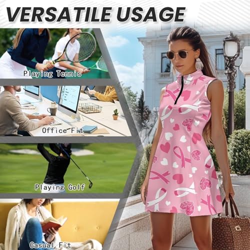 2025 Tennis Dress for Women Santa Claus Soft 1/2 Zip Up Tennis Golf Shirts Dresses XS-2XL 6