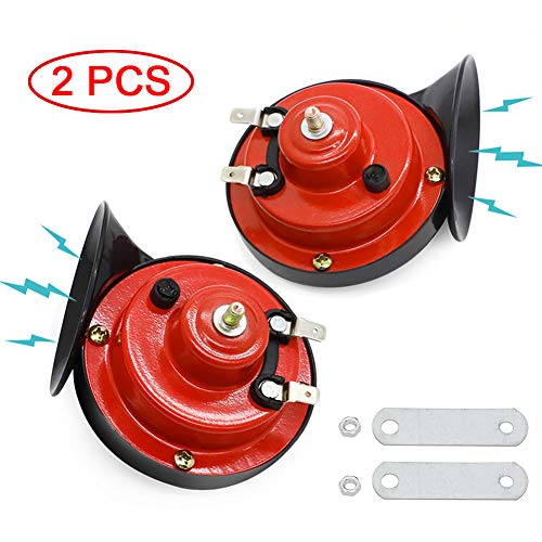 WIKIBB Train Horn for Truck?Car Air Electric Snail Horn?12V Waterproof Air Horns Kit Super Loud for Car?Trucks?Motorcycle, Bikes & Boats?2 Pcs?