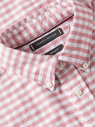 Image of Tommy Hilfiger Men's Long Sleeve Oxford Shirts in Regular Fit, Men's Button Down Shirts, Also Available in Big and Tall