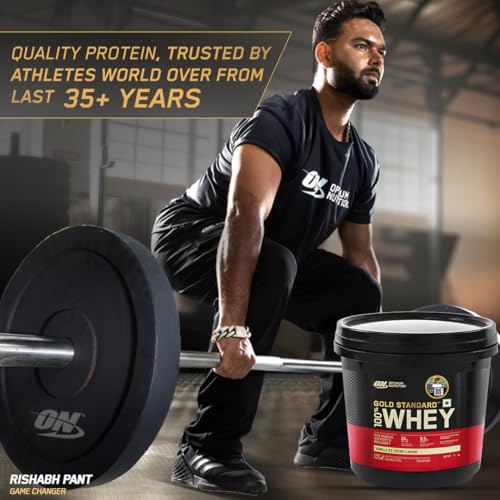 Image of Optimum Nutrition (ON) Gold Standard 100% Whey Protein Powder 4 Kg (Vanilla Ice Cream), for Muscle Support & Recovery, Vegetarian - Primary Source Whey Isolate