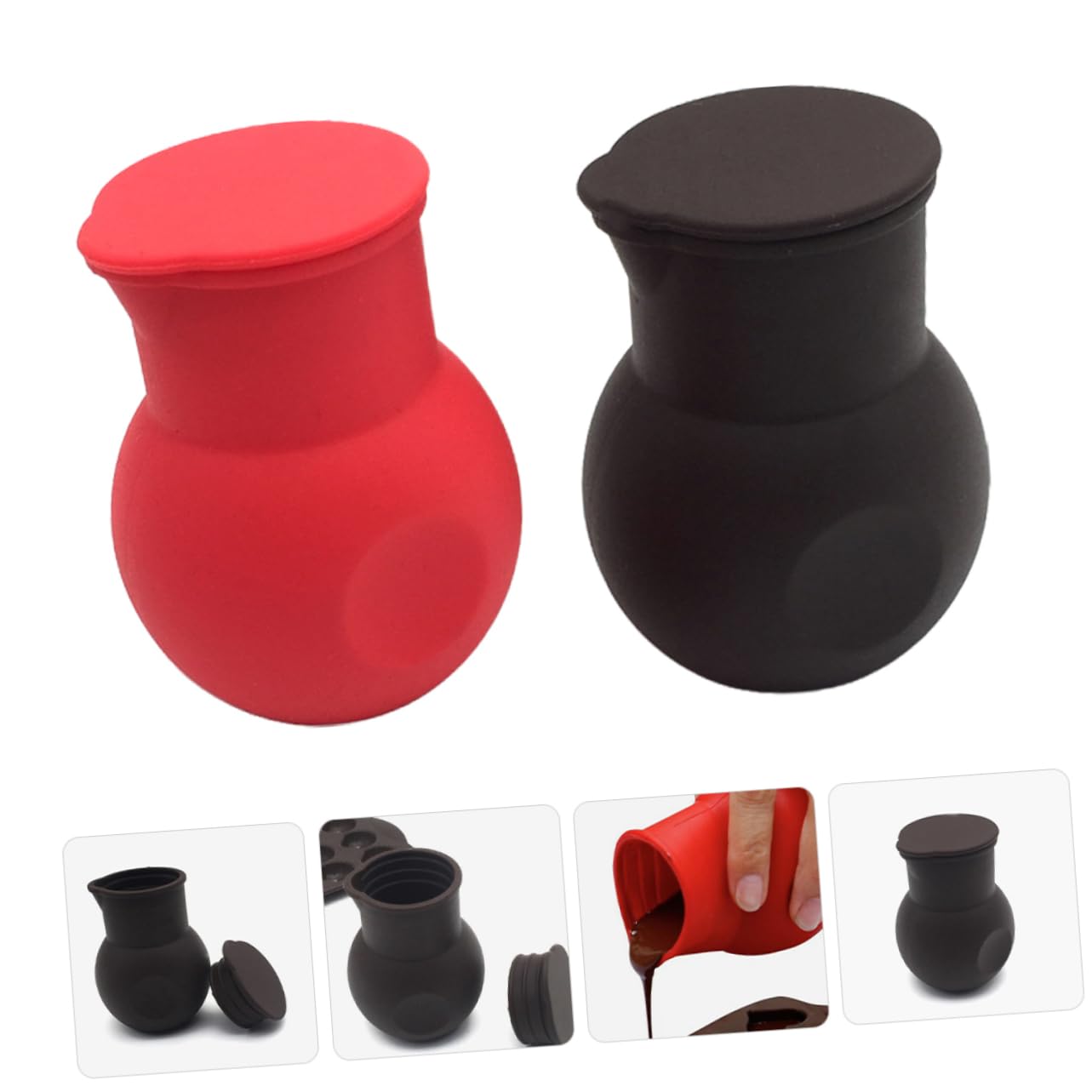 Cabilock 5 Sätze Silicone Schmelztopf Teilig Roter Schokoladenfarbener Schmelzbehälter Für Butter Mikrowellengeeignetes Backzubehör Für Diy Süßigkeiten Und Vielseitig 2 Stück * 5