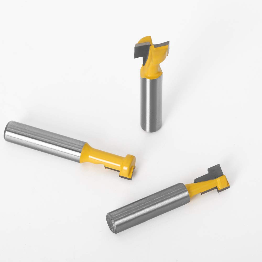 Set Di 2 Frese A T Per Legno - Gambo 8mm - Per Scanalature Precise - Ideale Per Fai Da Te E Lavorazione Del Legno - Foto 2