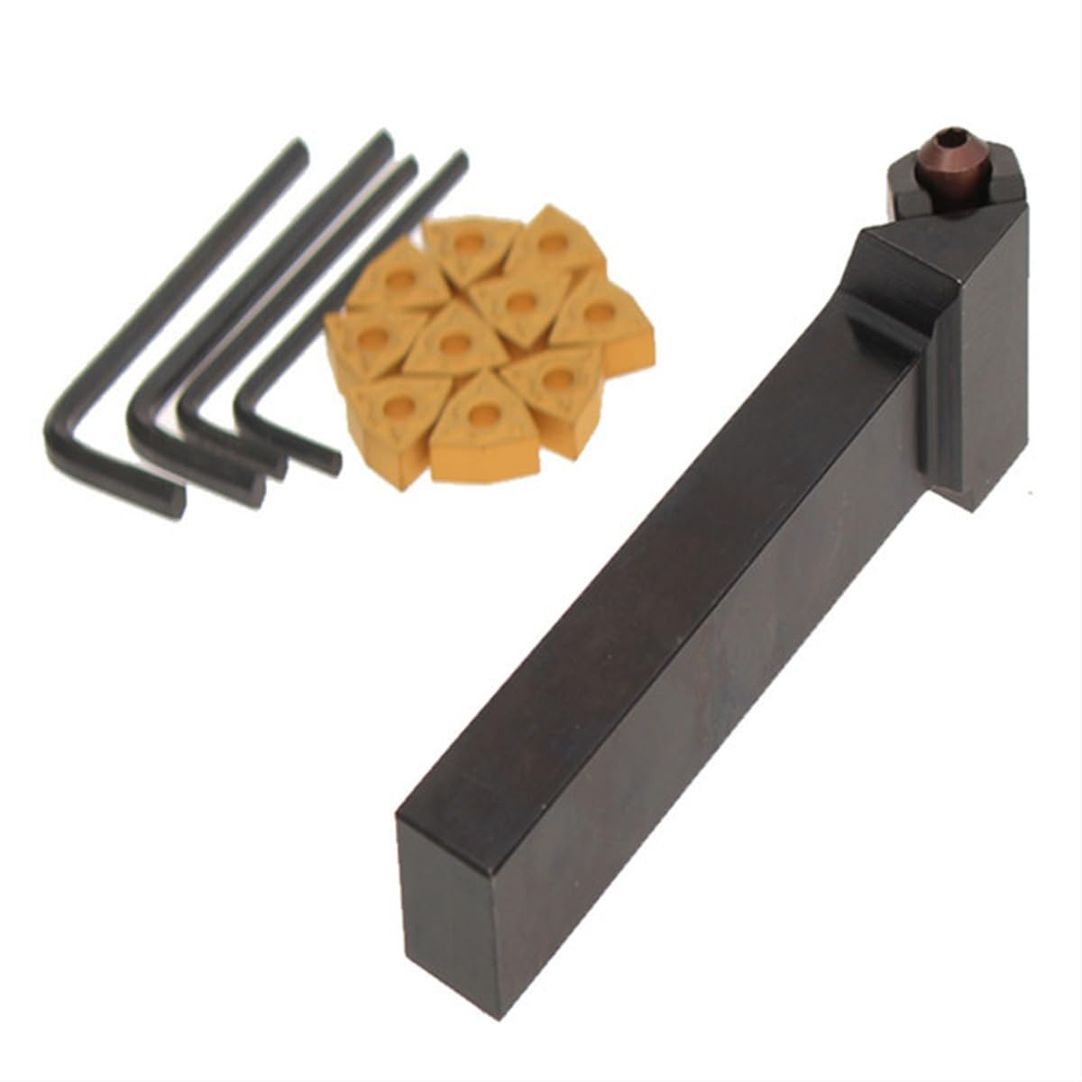 Maizoon Soporte externo para herramientas de torno CNC, accesorios para torno WWLNR1616H08+WWLNL1616H08+10 piezas de insertos de carburo de 12 mm + 4 piezas de barra de perforación de torneado