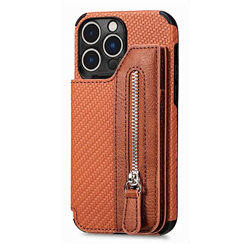 Étui portefeuille iPhone 14 13 12 11 porte-cartes housse cuir marron