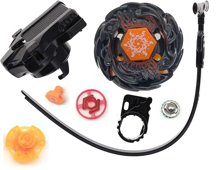 Funstars Black Sol Blaze V145AS Eclipse Metal Fury Spinning Battling Top with Launcher (Black SOL)