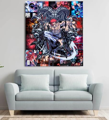 Image of Moment Prints Ryomen Sukuna Colored Manga Collage Poster Set - Set of 20, 210 mm x 297 mm, Premium-Quality Posters, 300 GSM Paper, Jujutsu Kaisen Posters - Double-Side Tape Included, Cardstock