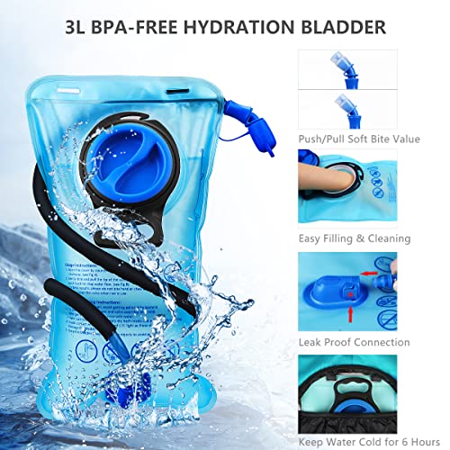 Hydration-Backpack-Hydration-Pack-Water-Backpack-3L-Hydration-Bladder-Lightweight-Insulation-Hiking-Pack-for-Backpacking-Hiking-Running-Cycling-Camping-Commuting
