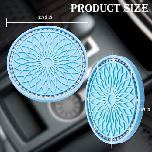 Portavasos para auto de silicón y rhinestone 2 pcs miniatura 2