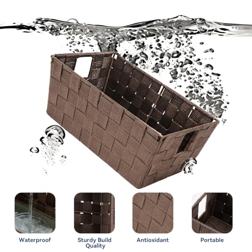 Image of Whitmor 6581-2712-JAVA Woven Strap Small Storage Tote Java