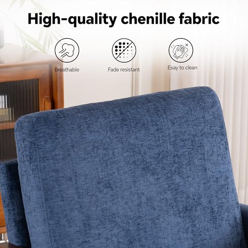 Sillón Plegable Chenille Azul Marino miniatura 4
