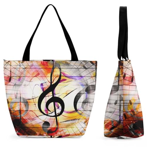 Sac à main musique jaune noir grand volume contre le manque de place