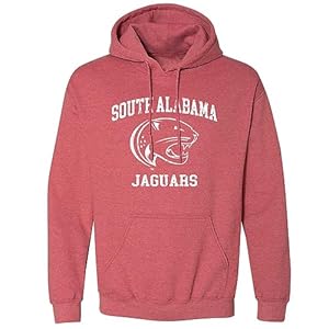 Sport Your Gear South Alabama Jaguars Retro Distressed Vintage Lightweight Adult Red Heather Pullover Hoodie Medium