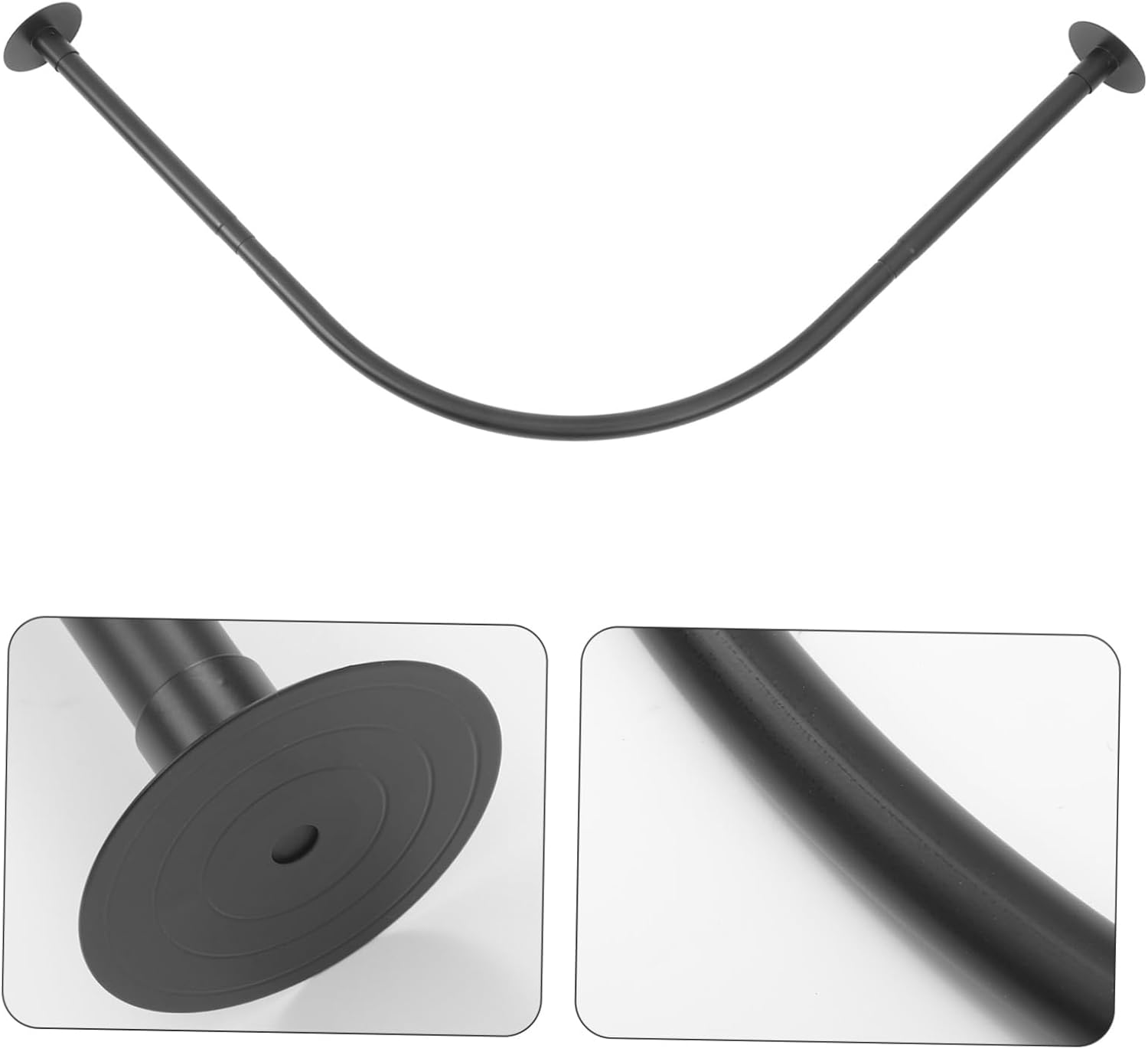 Unomor Tension Curved Shower Curtain Rod Expandable Telescoping Closet Rod Heavy Duty Easy Install No Damage Versatile for Curtains and Clothes Style