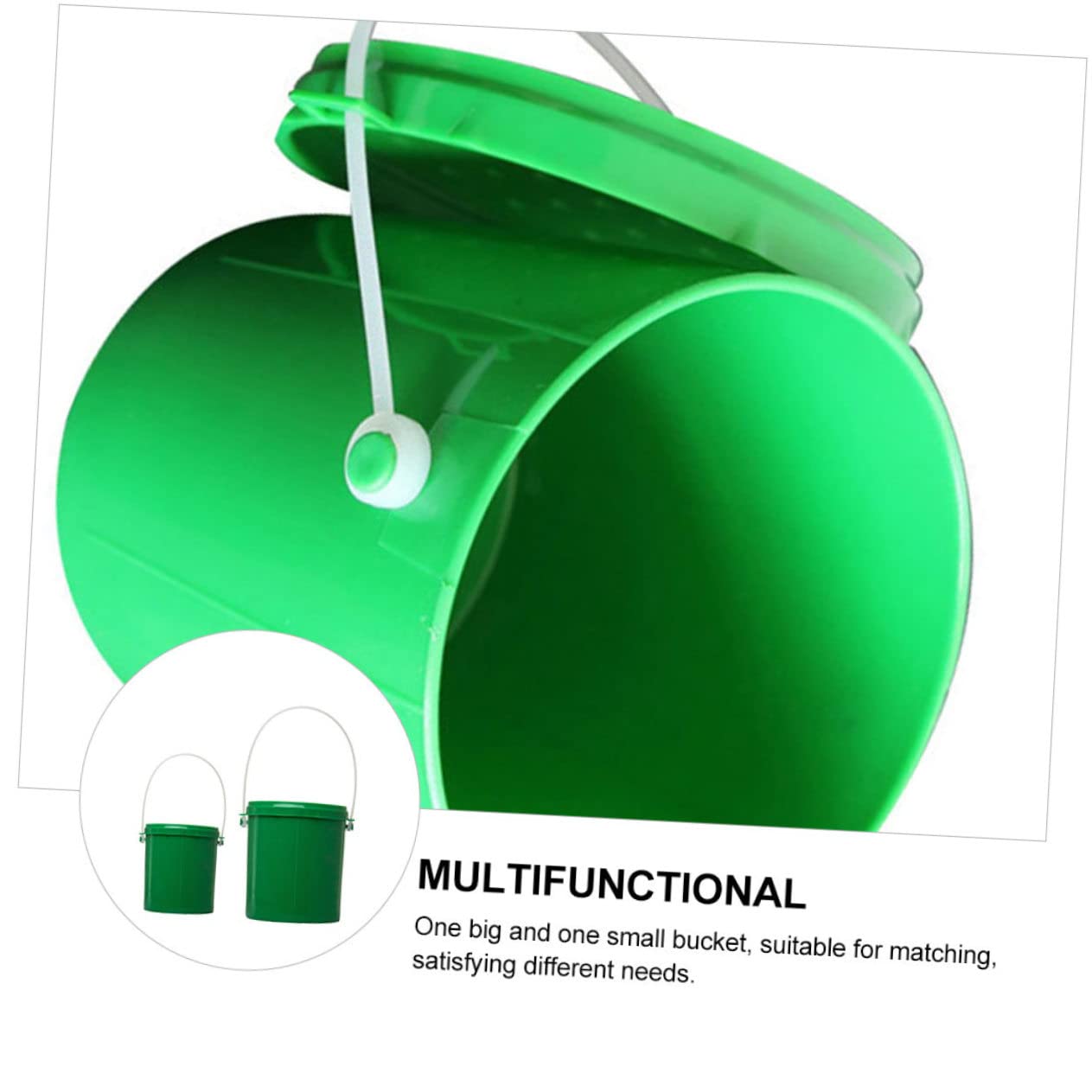 POPETPOP Secchio Leggero Plastica Verde 2 Pezzi Esche da Pesca Resistente agli Urti Contenitore Vermi Vivi