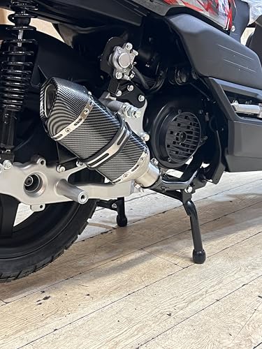 High Performance Exhaust Muffler Kit with Carbon Fiber Finish for GY6 150cc 200cc Moped Motorcycle ATVs