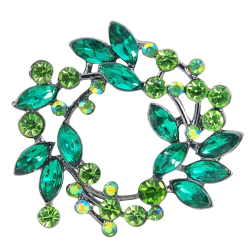 Image of Gyn&Joy Clear Crystal Rhinestone Floral Wreath Pin Brooch BZ005