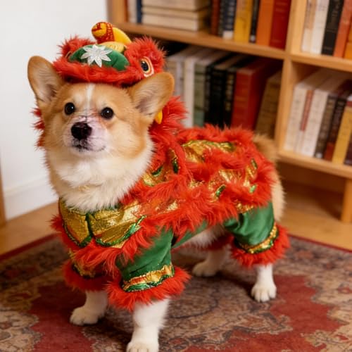 Disfraz para perro danza del león Año Nuevo Chino miniatura 5
