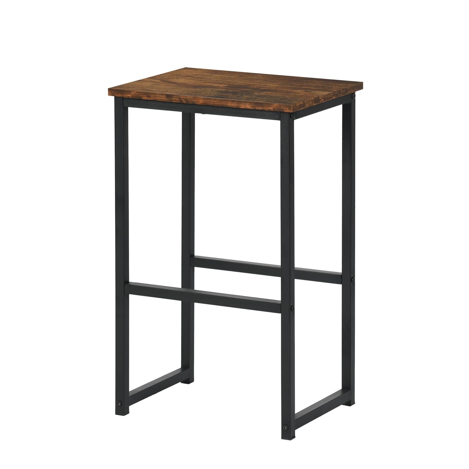 Tavolo Bar con 4 Sgabelli, Set Tavolo Cucina Penisola Vintage (100x50x90cm) - MDF+Ferro Robusto, Sedia con Poggiapiedi Anti-Graffio, Adatto per Sala da Pranzo Balcone Bistrot (Marrone Retrò)