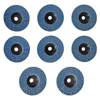Vueinrg 8 Stück Fächerscheiben Ø 76 mm x 10 mm Körnung 40/60/80/120 Mischen Set Lamellenscheiben Lamellen Schleifscheiben Schleifmopteller Schleifmop Flap Disk für 10,8-12V Winkelschleifer