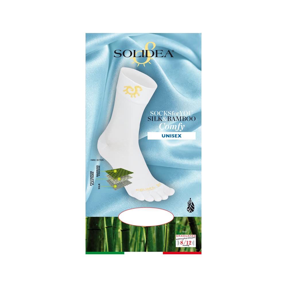 SOLIDEA Skarpetki Unisex Socks Foy You Silk Bamboo Comfy Graduate Compression 8/12 mmHg, czarny, Large