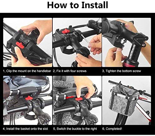 Bike Basket, Small Pets Cat Dog Folding Carrier, Removable Bicycle Handlebar Front Basket, Quick Release And Easy To Install, Detachable Cycling Bag (Black) #TOP7