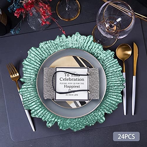 24 Platos Redondos de Plástico Reutilizables 12.6" miniatura 3