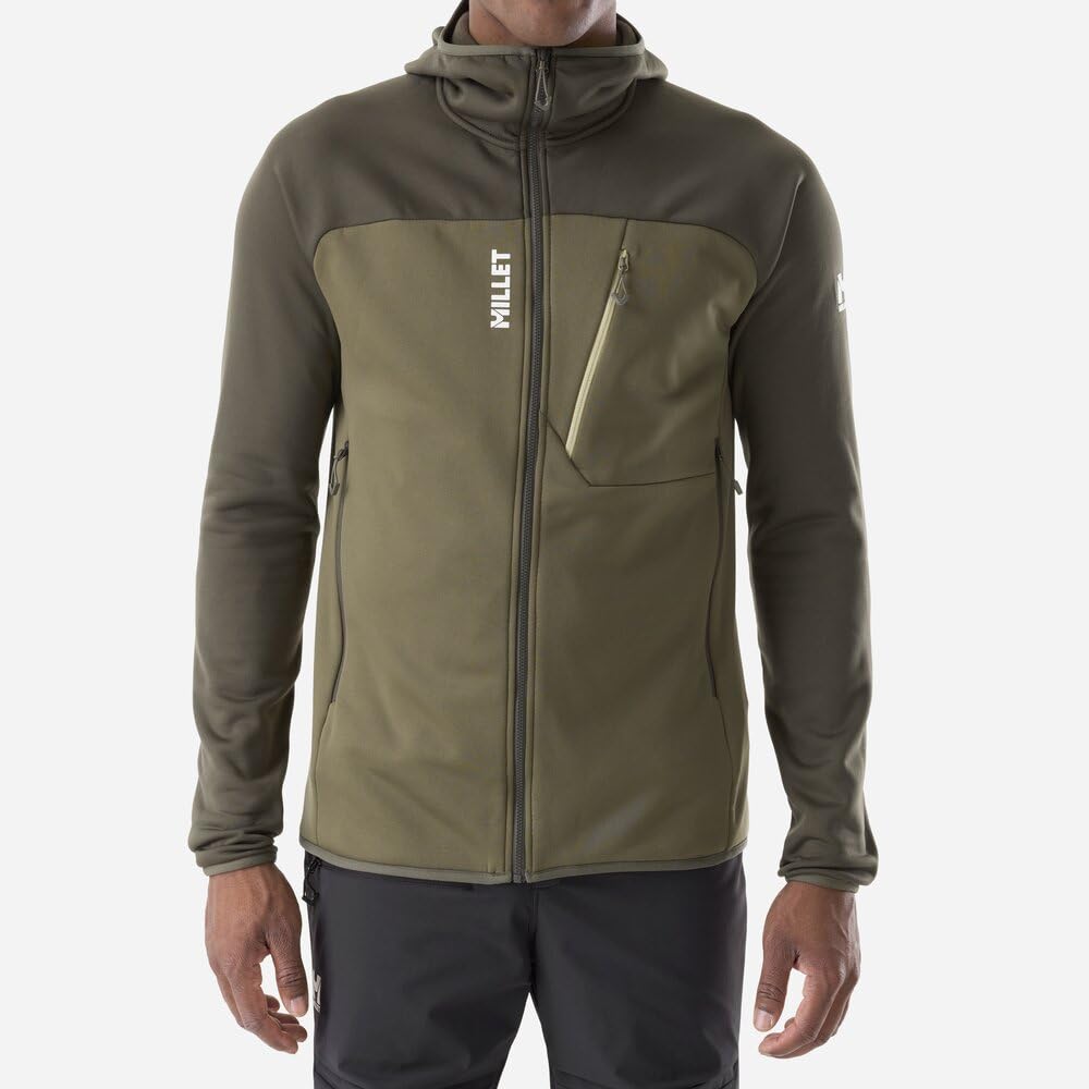 MILLET - Chaqueta polar de senderismo y esquí, Technostretch, capucha, Stretch y cálido, Seneca Fleece para hombre