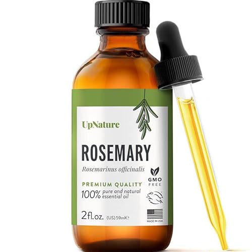 UpNature Rosemary Essential Oil - 100% Natural & Pure, Undiluted, Premium Quality Aromatherapy Oil -Rosemary Oil for Hair Growth & Skin, Improve Focus & Memory, Relieves Pain & Help Circulation, 2oz